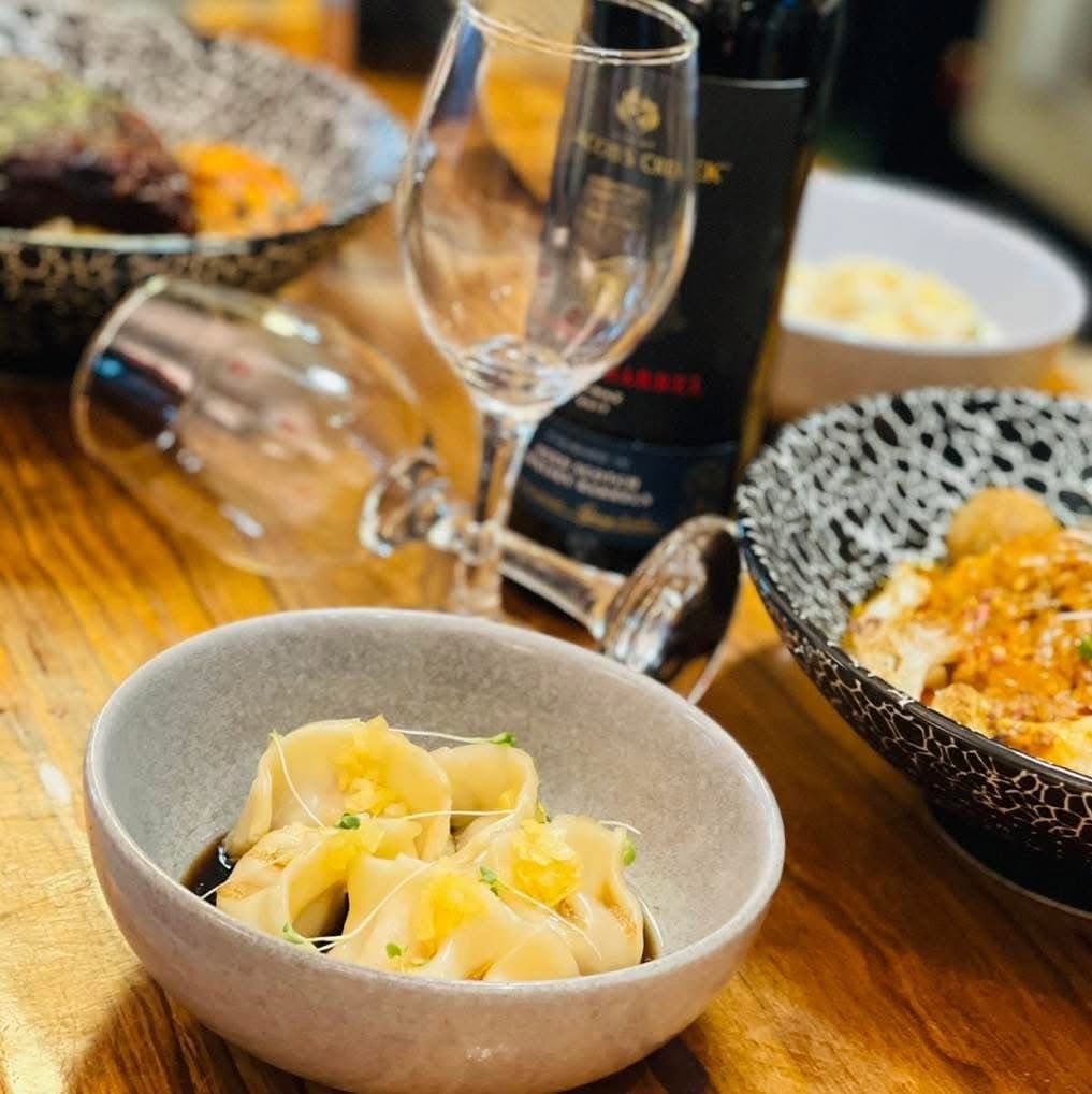 Dumplings and wine